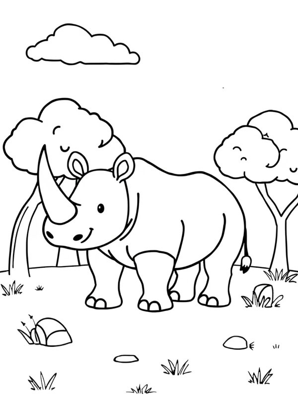 Rhinocéros blanc Coloriage