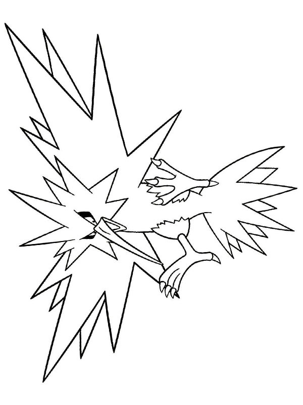Image à colorier Électhor (Pokémon)  topcoloriages.fr