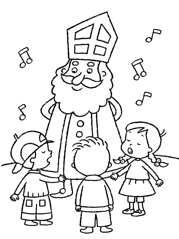 Chanter pour Saint-Nicolas Coloriage